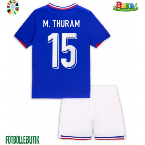 Frankrike Marcus Thuram #15 Hemmaställ Barn EM 2024 Kortärmad (+ Korta byxor)